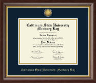 California State University Monterey Bay Gold Engraved Medallion Diploma Frame in Hampshire