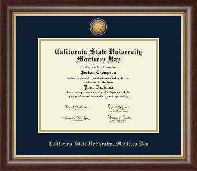 California State University Monterey Bay diploma frame - Gold Engraved Medallion Diploma Frame in Hampshire