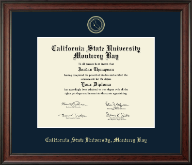 California State University Monterey Bay diploma frame - Gold Embossed Diploma Frame in Studio