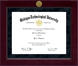 Michigan Technological University diploma frame - Millennium Gold Engraved Diploma Frame in Cordova