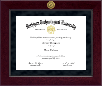 Michigan Technological University diploma frame - Millennium Gold Engraved Diploma Frame in Cordova