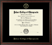Palmer College of Chiropractic Iowa diploma frame - Gold Embossed Diploma Frame in Studio