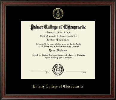 Palmer College of Chiropractic Iowa diploma frame - Gold Embossed Diploma Frame in Studio