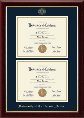 University of California Davis Double Diploma Frame in Gallery