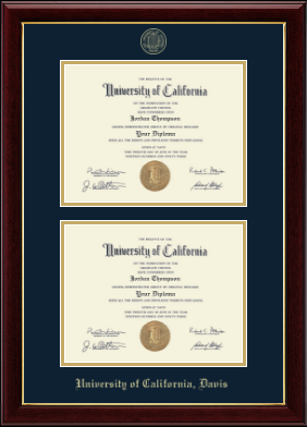 University of California Davis diploma frame - Double Diploma Frame in Gallery