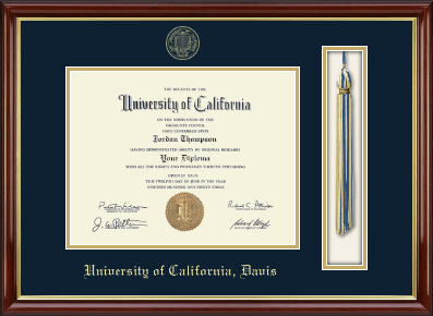 University of California Davis diploma frame - Tassel & Cord Diploma Frame in Southport Gold