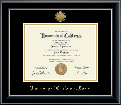 University of California Davis diploma frame - Gold Engraved Medallion Diploma Frame in Onyx Gold