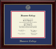 Hanover College Gold Embossed Diploma Frame in Gallery