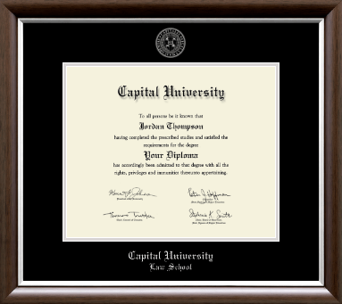 Capital University Law School diploma frame - Silver Embossed Diploma Frame in Devonshire