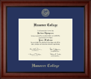 Hanover College Gold Embossed Diploma Frame in Cambridge