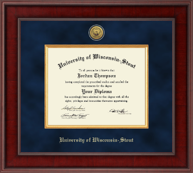 University of Wisconsin-Stout diploma frame - Presidential Gold Engraved Diploma Frame in Jefferson