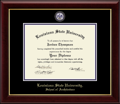 Louisiana State University diploma frame - Masterpiece Medallion Diploma Frame in Gallery