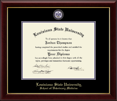 Louisiana State University diploma frame - Masterpiece Medallion Diploma Frame in Gallery