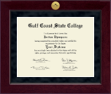 Gulf Coast State College Millennium Gold Engraved Diploma Frame in Cordova