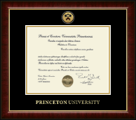 Princeton University Gold Engraved Medallion Diploma Frame in Murano