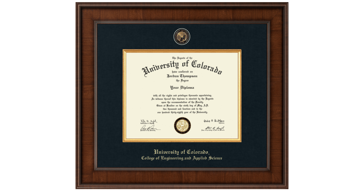 CU Boulder College of Engineering and Applied Science Diploma Frames