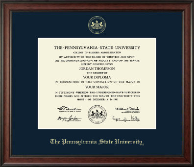 Pennsylvania State University diploma frame - Gold Embossed Diploma Frame in Studio