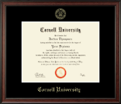 Cornell University Gold Embossed Diploma Frame in Studio