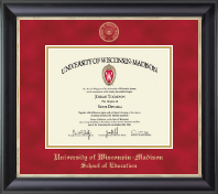 University of Wisconsin Madison diploma frame - Gold Embossed Diploma Frame in Noir