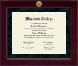 Wheelock College diploma frame - Millennium Gold Engraved Diploma Frame in Cordova