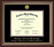 Southern Illinois University Carbondale Gold Engraved Medallion Diploma Frame in Hampshire