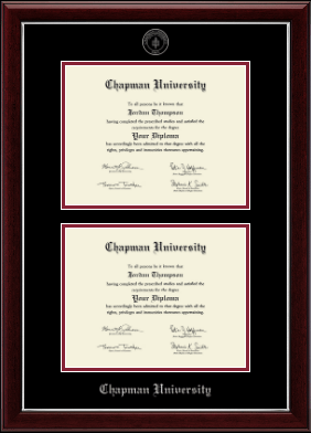 Chapman University diploma frame - Double Diploma Frame in Gallery Silver