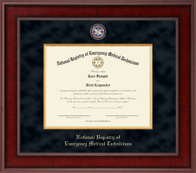 National Registry of Emergency Medical Technicians certificate frame - Presidential Masterpiece Certificate Frame in Jefferson