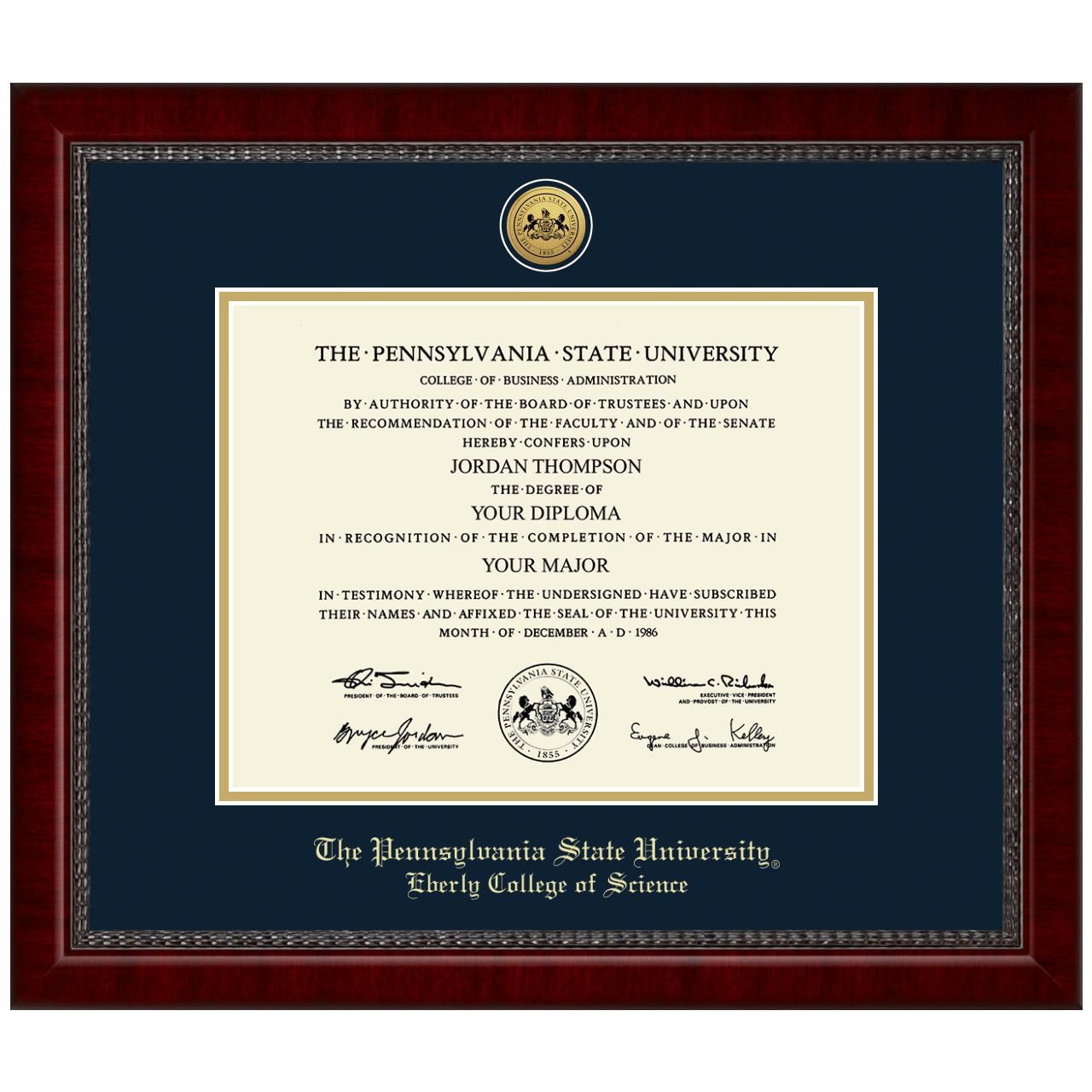 Gold Engraved Medallion Diploma Frame in Sutton Pennsylvania State