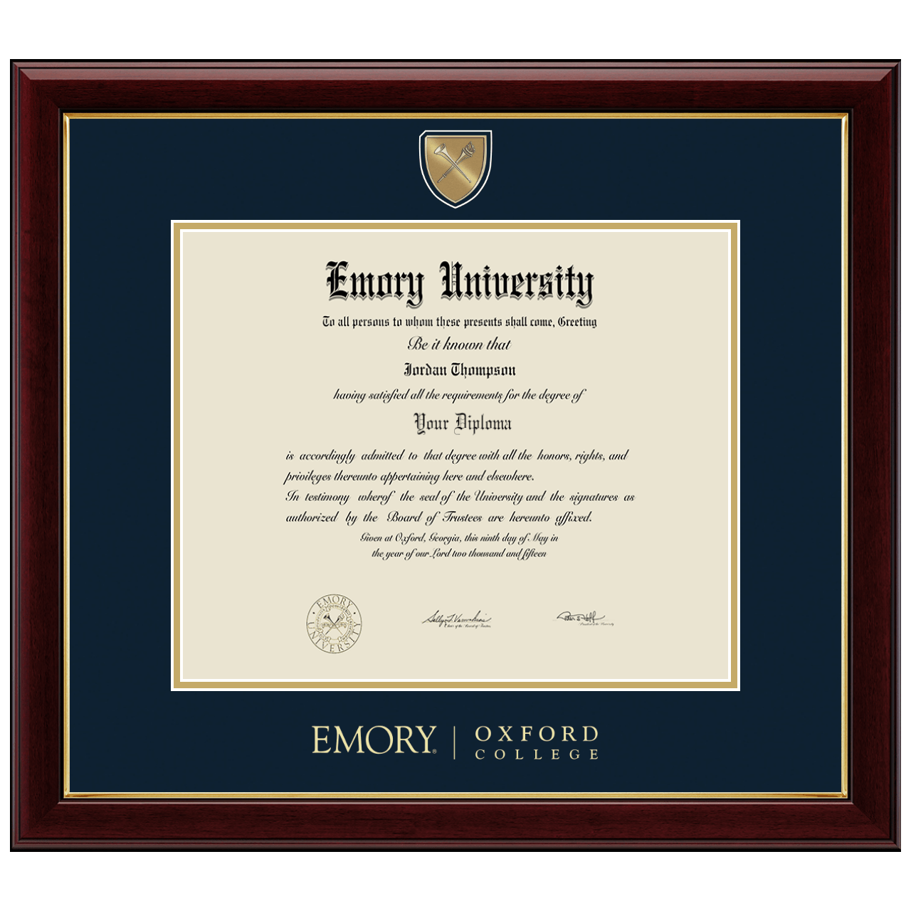 Masterpiece Medallion Diploma Frame in Gallery Emory Oxford College