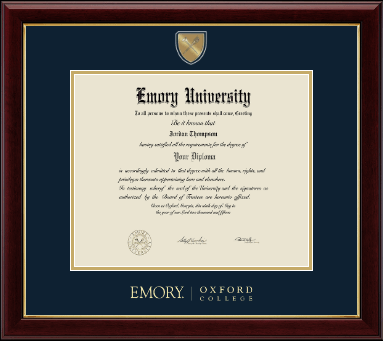 Emory Oxford College diploma frame - Masterpiece Medallion Diploma Frame in Gallery