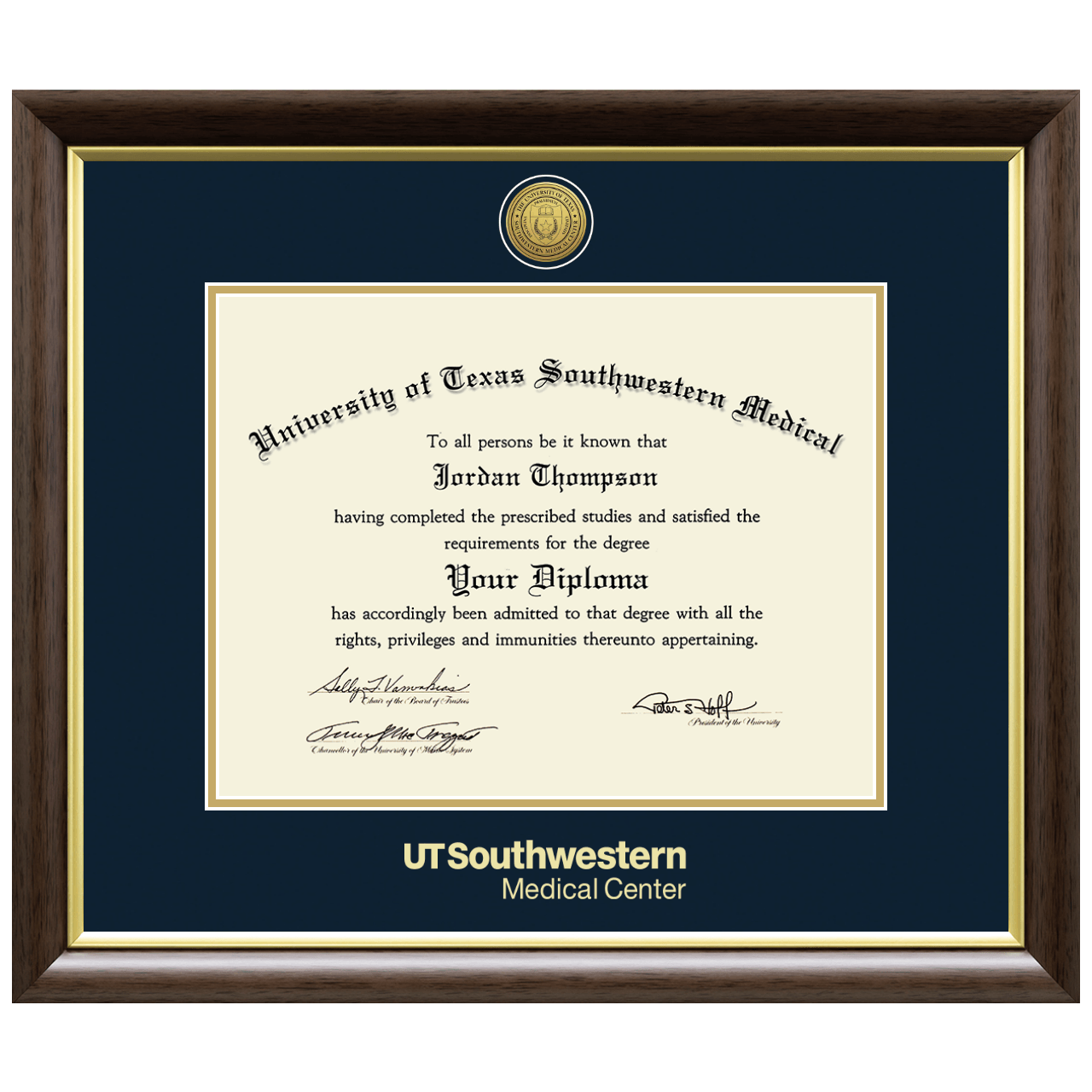 Medical degree Gold Engraved Medallion Diploma Frame in Hampshire