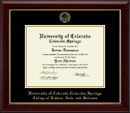 University of Colorado Colorado Springs diploma frame - Gold Embossed Diploma Frame in Gallery