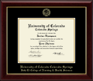 University of Colorado Colorado Springs diploma frame - Gold Embossed Diploma Frame in Gallery