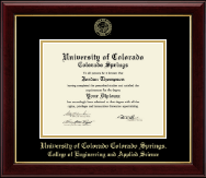 University of Colorado Colorado Springs diploma frame - Gold Embossed Diploma Frame in Gallery