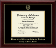 University of Colorado Colorado Springs diploma frame - Gold Embossed Diploma Frame in Gallery