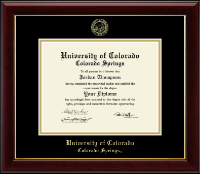 University of Colorado Colorado Springs diploma frame - Gold Embossed Diploma Frame in Gallery