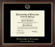 University of Colorado Colorado Springs Gold Embossed Diploma Frame in Studio Gold