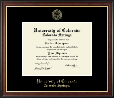 University of Colorado Colorado Springs diploma frame - Gold Embossed Diploma Frame in Studio Gold