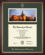 The University of Vermont diploma frame - Campus Scene Diploma Frame in Regency Gold