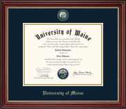 The University of Maine Orono Masterpiece Medallion Diploma Frame in Kensington Gold
