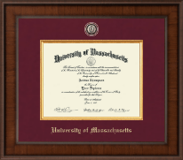University of Massachusetts Amherst Presidential Brass Masterpiece Diploma Frame in Madison