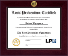 The Loss Prevention Foundation Century Gold Engraved Certificate Frame in Cordova
