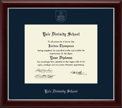 Yale Divinity School diploma frame - Silver Embossed Diploma Frame in Gallery Silver