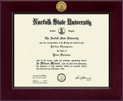 Norfolk State University diploma frame - Century Gold Engraved Diploma Frame in Cordova