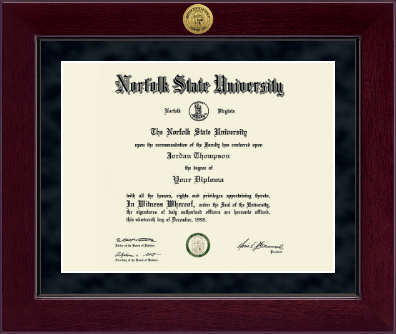 Norfolk State University diploma frame - Millennium Gold Engraved Diploma Frame in Cordova