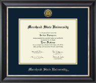 Morehead State University diploma frame - Gold Engraved Medallion Diploma Frame in Noir