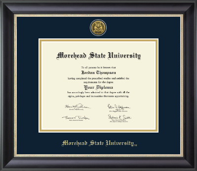 Morehead State University diploma frame - Gold Engraved Medallion Diploma Frame in Noir