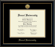 Drexel University diploma frame - Gold Engraved Medallion Diploma Frame in Onyx Gold