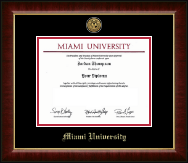 Miami University Gold Engraved Medallion Diploma Frame in Murano