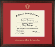 Arkansas State University at Jonesboro Gold Embossed Diploma Frame in Studio